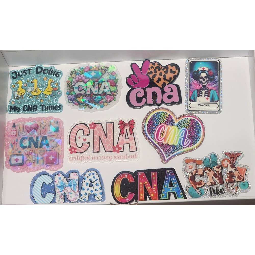 CNA Flatbacks Flats Glitterback Nurse Badge For Review Keychain Beaded Pen